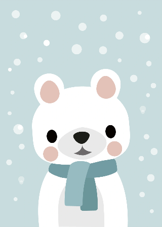Isbjørn med tørklæde