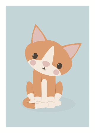 Siddende orange kat