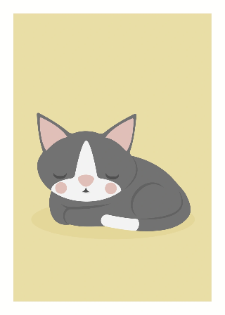 Forhåndsvisning af Plakater: Sovende grå kat