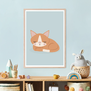 Forhåndsvisning af Plakater: Sovende orange kat