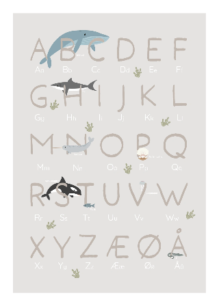 Alfabet med havdyr