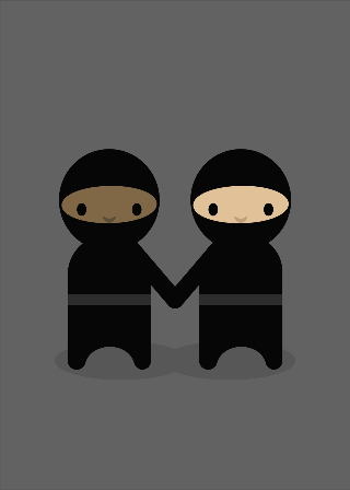 Forhåndsvisning af Plakater: Ninja venner - grå