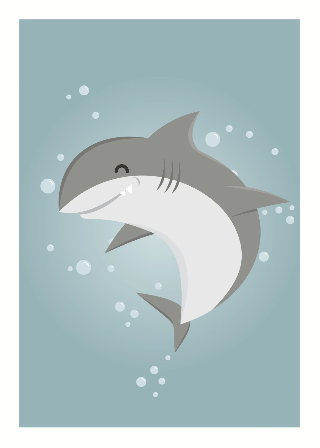 Forhåndsvisning af Plakater: Smilende haj