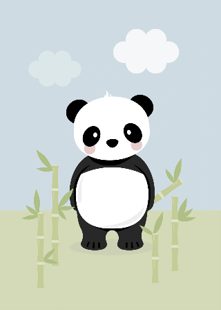 Forhåndsvisning af Plakater: Panda i bambus