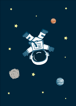 Forhåndsvisning af Plakater: Blå astronaut