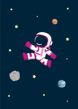 Forhåndsvisning af Plakater: Lyserød astronaut