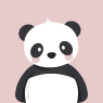 Panda lyserød ballon