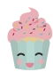 Lyserød muffin