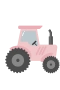 Lyserød traktor