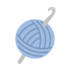 Blå hæklegarnnøgle