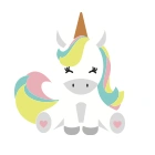 Siddende enhjørning